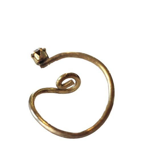 Vintage Gold Sterling Silver Wrap Ring Spiral Adjustable Boho Size 4.5 To 7 - Picture 6 of 17